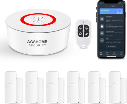 AgsHome Alarme maison sans Fil Intelligent WiFi - Alarme de Porte